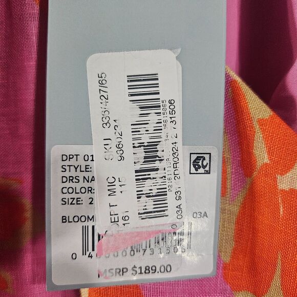 New Antonio Melani Dress Naomi Bloom Pink Linen Blend SZ 2 Summer Halter Sheath - Picture 5 of 10